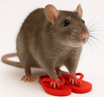 mouse with flip flops